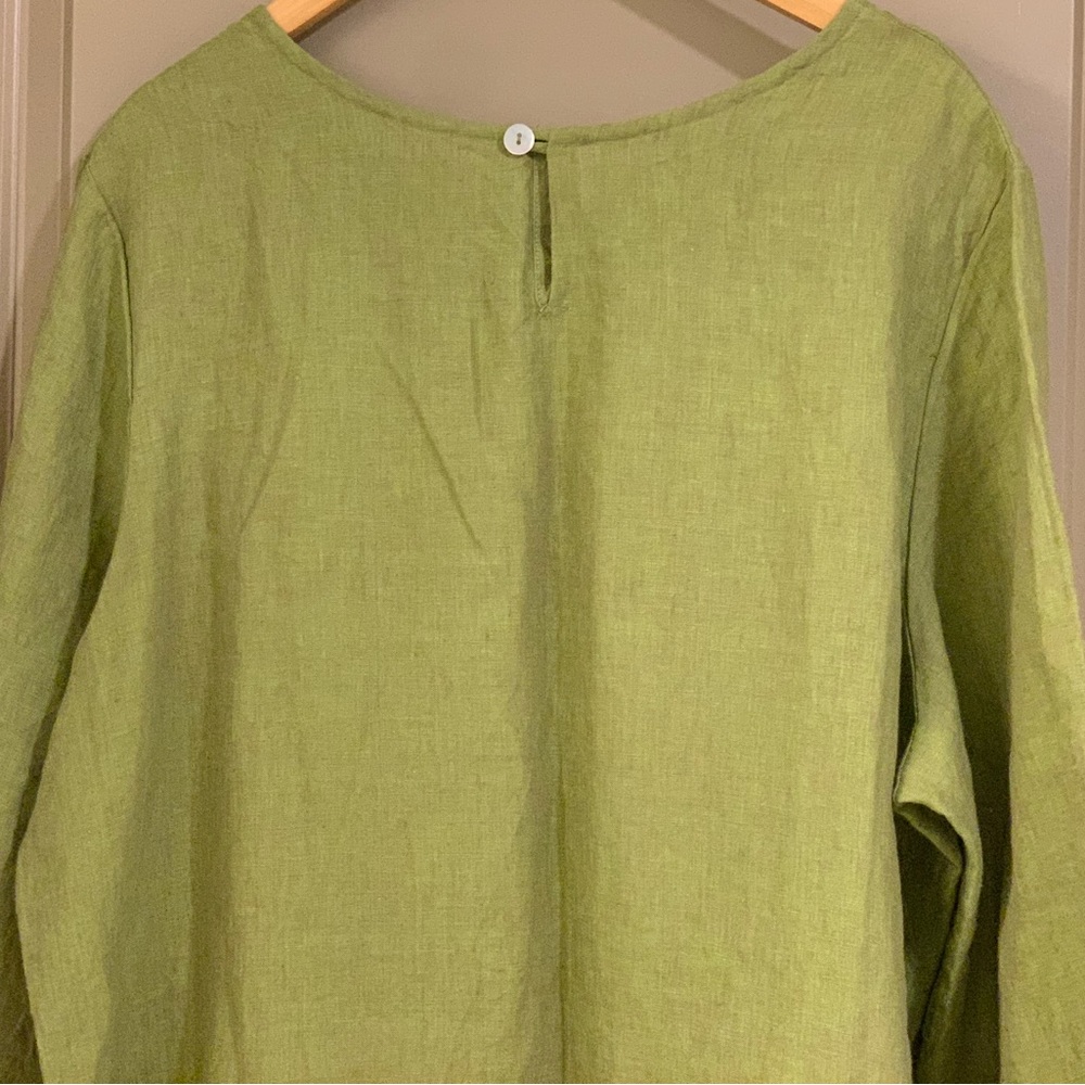 Bryn Walker Linen Bre Cross Dyed Round Neck Lagenlook Tunic Top Size 1X - Picture 15 of 15